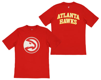 FISLL NBA Men's Atlanta Hawks Team Color, Name and Logo Premium T-Shirt