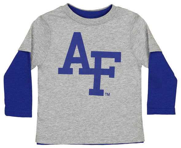 Outerstuff Air Force Falcons NCAA Toddler Goal Line Stand 3 in 1 Combo Tee, Royal/Grey