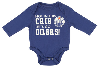 Outerstuff Edmonton Oilers NHL Infant Long Sleeve Creeper, Blue
