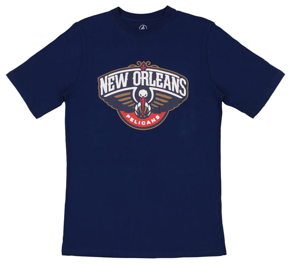 FISLL NBA Men's New Orleans Pelicans Team Color, Name and Logo Premium T-Shirt
