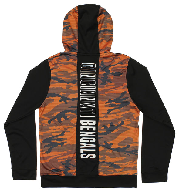 Zubaz NFL Men's Cincinnati Bengals Team Color Camo Back Panel Hoodie