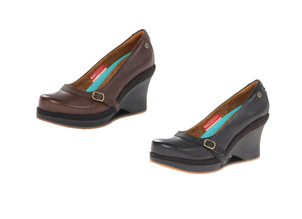MOZO Women's Fresco Platform Wedge Buckle Shoe Heels, 2 Colors