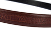 Stacy Adams Mens 6-203 Leather Belt w/ Croco Embossed Center Detail, Cognac
