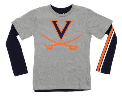 Outerstuff NCAA Youth Boys Virginia Cavaliers Squard Combo Shirt Pack, Grey