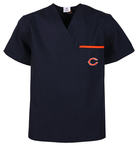 Fabrique Innovations NFL Unisex Chicago Bears Team Color Scrub Top