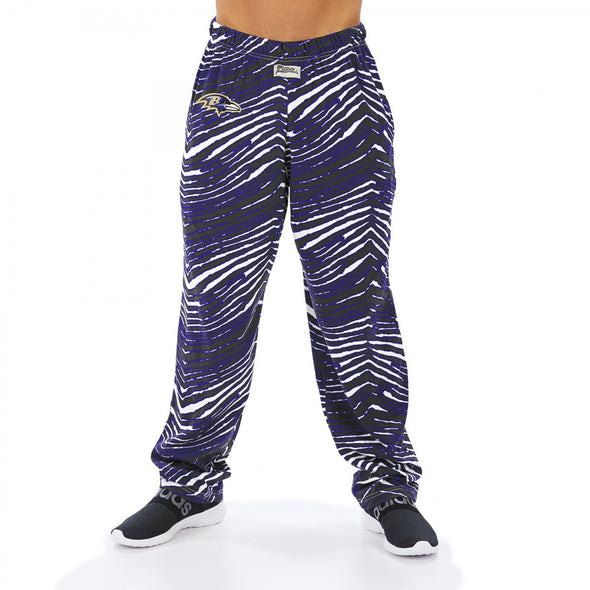 Zubaz NFL Men's Baltimore Ravens Classic Zebra Print Team Pants