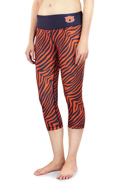NCAA Women's Auburn Tigers Thematic Print Capris, Navy