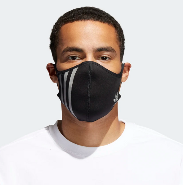 Adidas Originals 3-Stripes Unisex Adult Face Mask, 3-Pack, Color Options