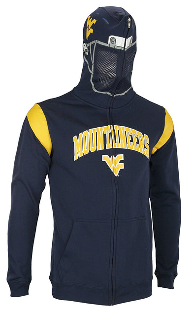 Outerstuff NCAA Youth West Virginia Mountaineers Full Zip Helmet Masked Hoodie, Navy