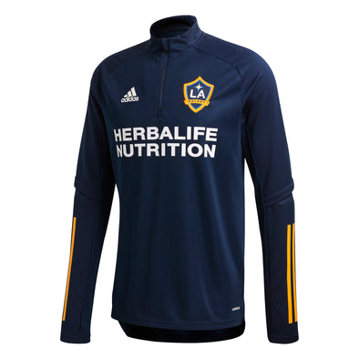 Adidas Men's LA Galaxy Quarter Zip Training Top, Navy / Gold