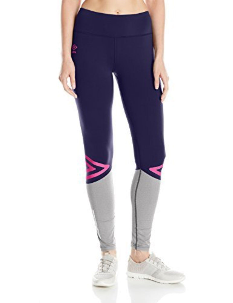 Umbro Women’s UX Leggings – Performance Compression Leggings With Zipper Back Pocket, Color Block Design