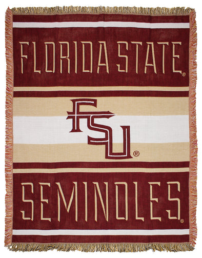 Northwest NCAA Florida State Seminoles Nose Tackle Woven Jacquard Throw Blanket