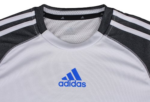 Adidas Youth Athletic Performance Climalite T-Shirt, White / Dark Gray
