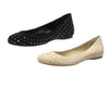 Jessica Simpson Women's Mikia Jeweled Ballet Flat Flats, Bisque / Black