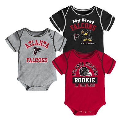 Outerstuff NFL Infant Atlanta Falcons "My First" 3-Pack Creeper Set