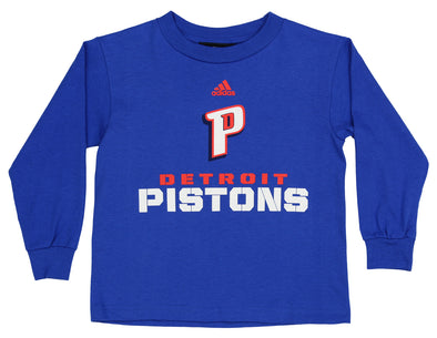 Adidas NBA Toddler's Detroit Pistons Long Sleeve Clean Cut Tee, Blue