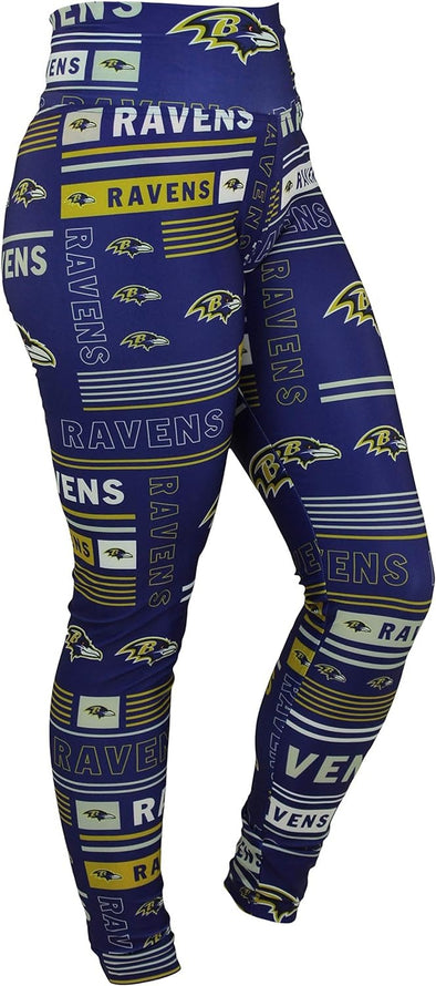 Zubaz NFL Women's Baltimore Ravens Column 24 Style Leggings