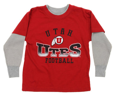 NCAA Utah Utes Kids Long Sleeve Tee, Red