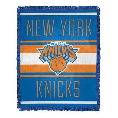 Northwest NBA  New York Knicks Nose Tackle Woven Jacquard Throw Blanket