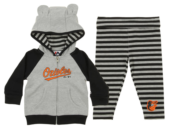 Outerstuff MLB Infant Girls Baltimore Orioles Great Catch Hoodie and Pant Set