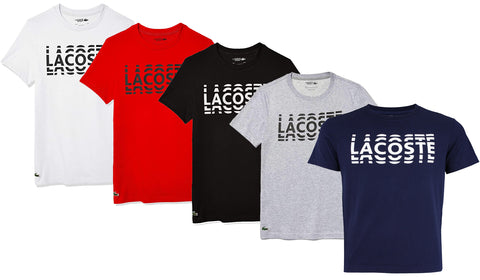 Lacoste Sport Men's Short Sleeve Graphic Cotton Blend T-Shirt, Color Options