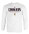 Adidas NBA Men's Cleveland Cavaliers Athletic Basic Graphic Long Sleeve Tee, White