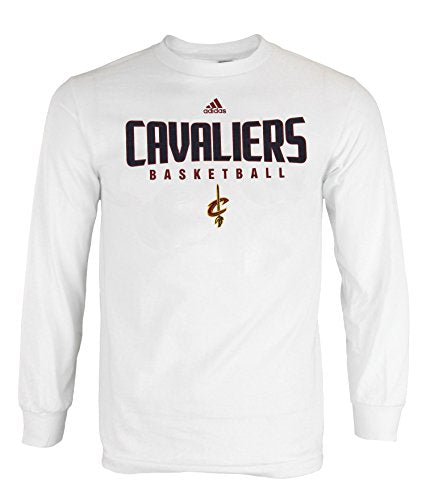 Adidas NBA Men's Cleveland Cavaliers Athletic Basic Graphic Long Sleeve Tee, White