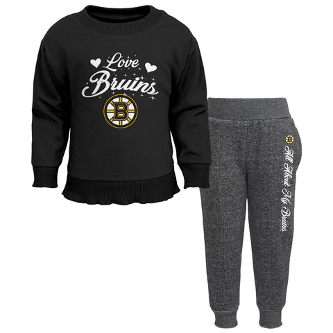 Outerstuff NHL Infant Boston Bruins Hug The Post Sweatshirt & Pant Set