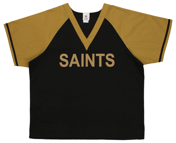 Fabrique Innovations Unisex NFL New Orleans Saints Scrub Top