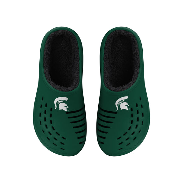 FOCO NCAA Men's Michigan State Spartans Sherpa Lined Big Logo Clogs
