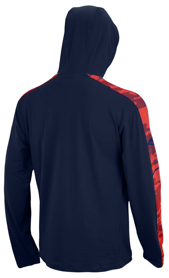 Zubaz NFL Men's New England Patriots Team Color Block 1/4 Camo Lines Zip Hoodie