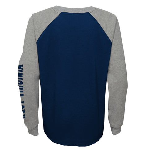 Outerstuff NCAA Kids West Virginia Mountaineers Warm Up Raglan Thermal Shirt