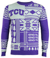 FOCO Texas Christian Horned Frogs NCAA Men's Patches Ugly Sweater