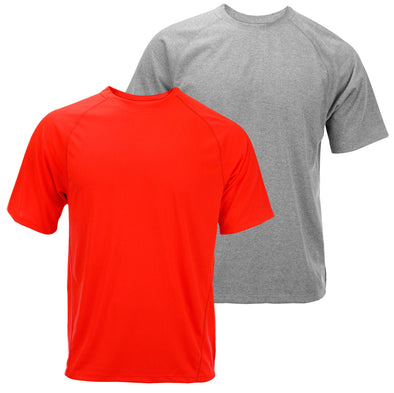 Adidas Men's Short Sleeve Climalite Tee Shirt - Gray and Orange