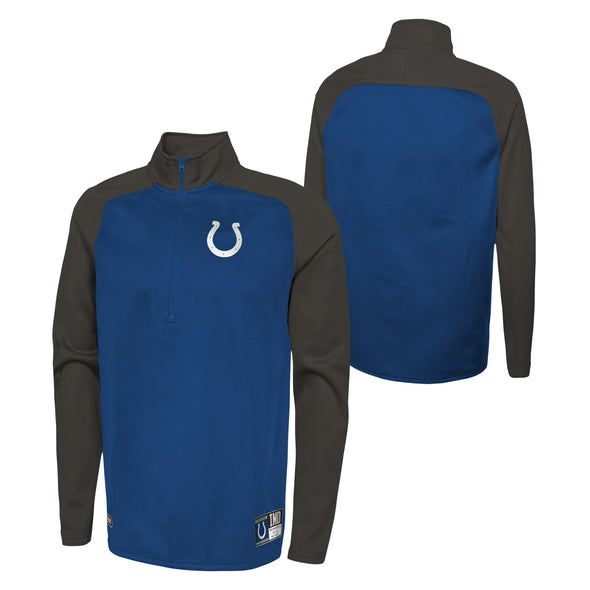 Outerstuff NFL Men's Indianapolis Colts O-Line Performance 1/4 Zip Fleece Top