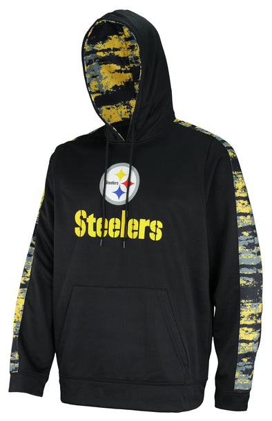 Zubaz NFL Men's Pittsburgh Steelers Hoodie w/ Oxide Sleeves