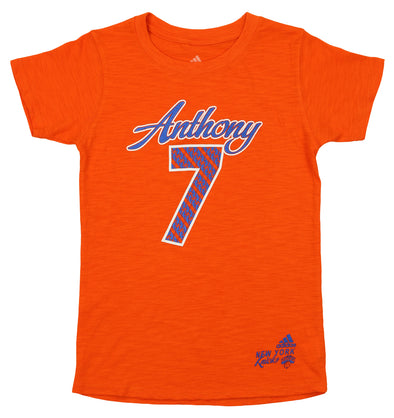 Adidas NBA Youth Girls New York Knicks Carmelo Anthony #7 Player's Tee, Orange