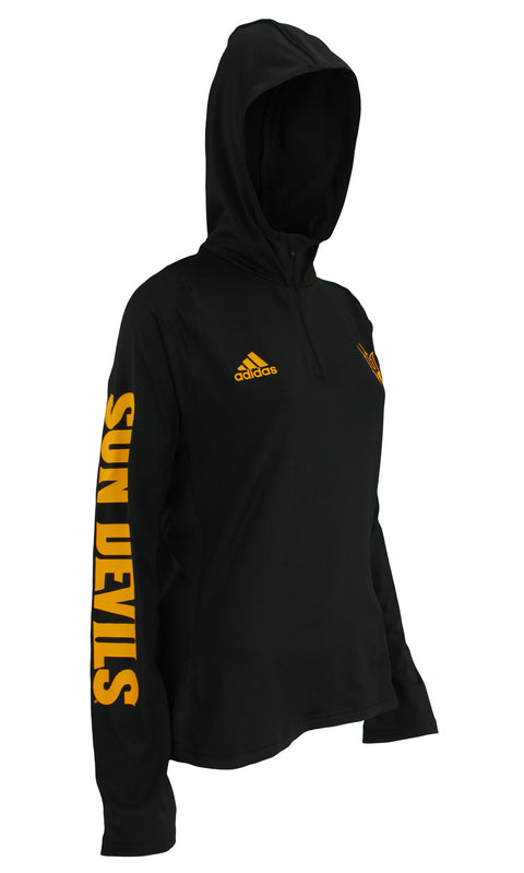 adidas NCAA Women's Arizona State Sun Devils 1/4 Zip Training Hoodie, Black