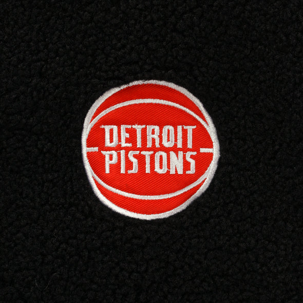 FISLL NBA Men's Detroit Pistons Moto Sherpa Crew Neck Sweatshirt