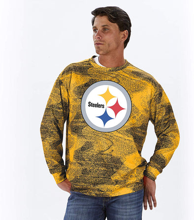 Zubaz NFL Football Men's Pittsburgh Steelers Static Crew Neck Sweatshirt