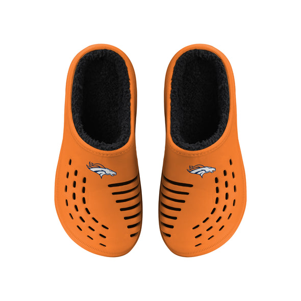 FOCO NFL Men's Denver Broncos Sherpa Lined Big Logo Clogs