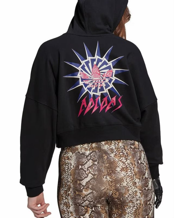 Adidas Women's Cropped Hoodie, Black