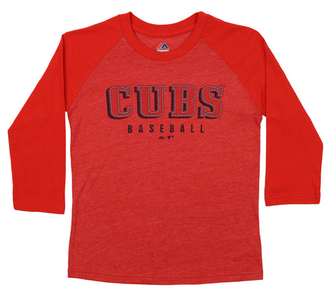 Outerstuff MLB Youth Chicago Cubs Baseball Academy 3/4 Sleeve Raglan Tee