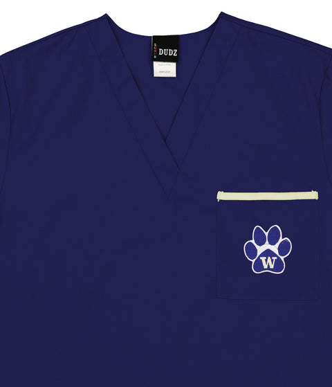 Fabrique Innovations NCAA Unisex Washington Huskies Team Color Scrub Top