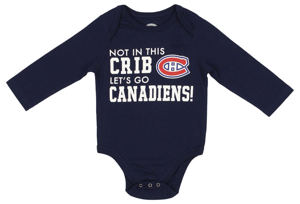 Outerstuff Montreal Canadians NHL Newborn Infant Long Sleeve Goalie Bodysuit, Navy