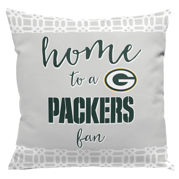 Northwest NFL Green Bay Packers Sweet Home Fan 2 Piece Throw Pillow Cover, 18x18