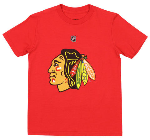 Reebok NHL Boys Youth Chicago Blackhawks Marian Hossa #81 Short Sleeve Tee, Red