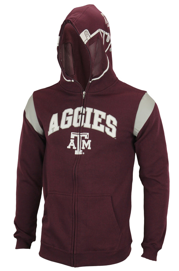 NCAA Youth Texas A&M Aggies Full Zip Helmet Masked Hoodie, Maroon