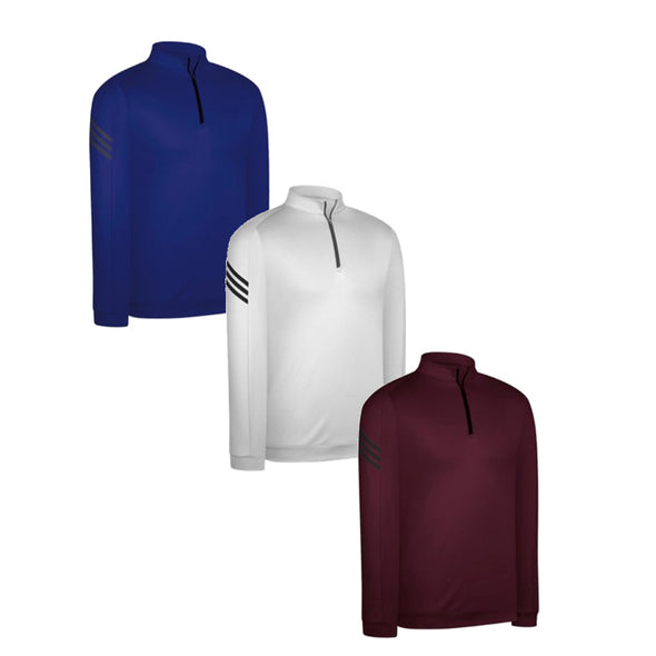 Adidas Mens ClimaLite Warm 3 Stripes Half Zip Pullover Sweatshirts