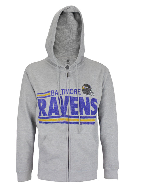 Baltimore Ravens NFL Football Men's Across the Middle Fleece Hoodie, Grey